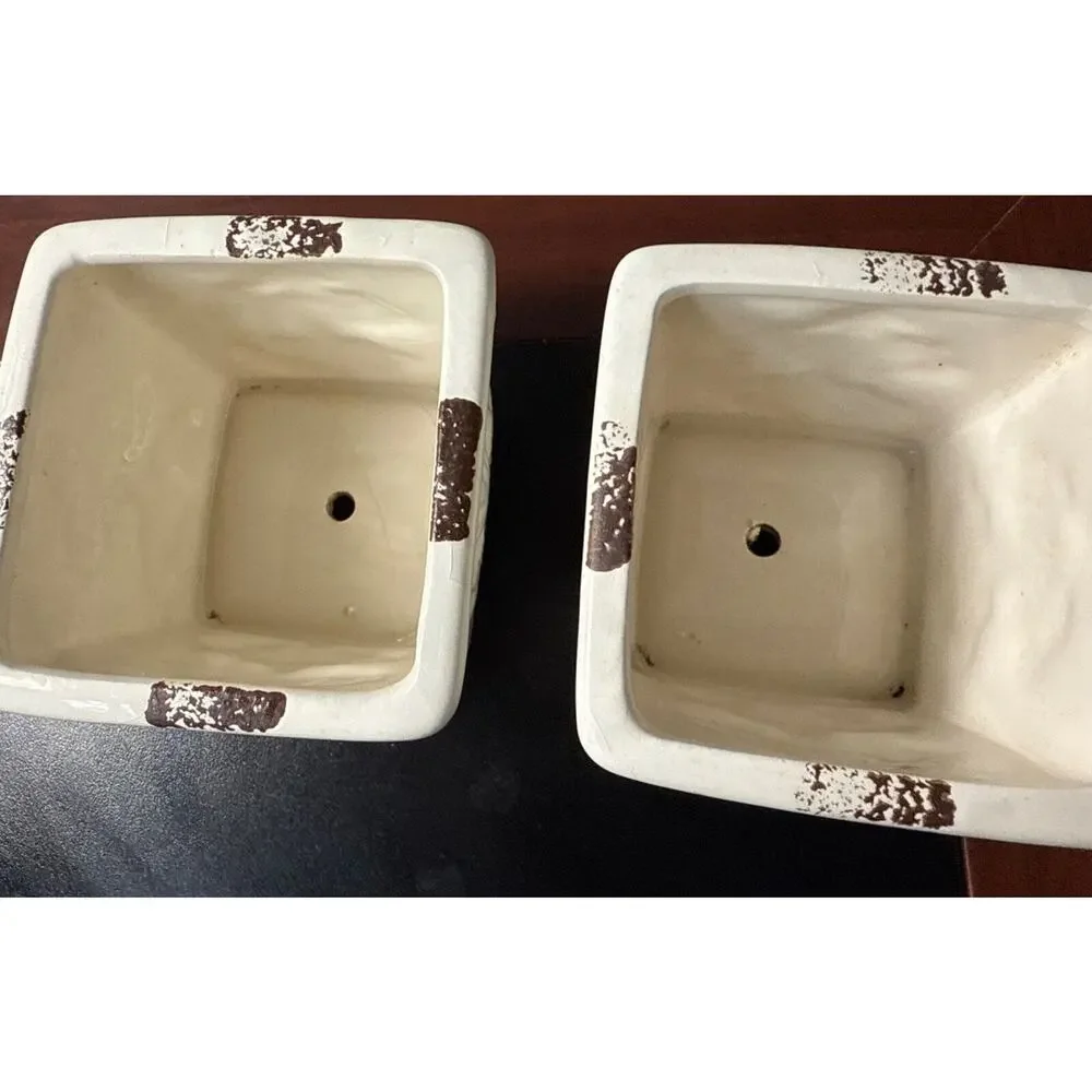 Antique Pottery square planters